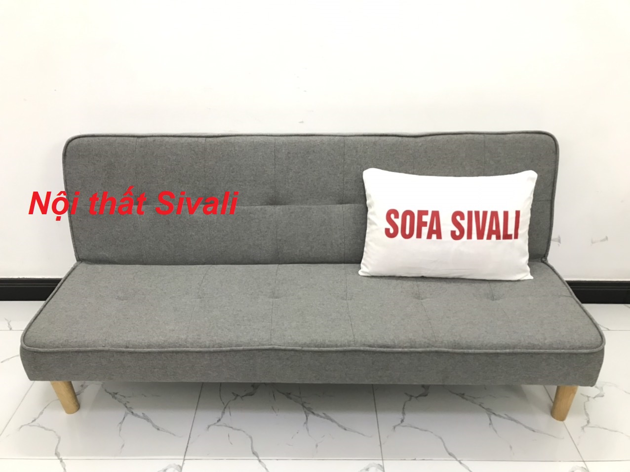 [HCM]Ghế sofa salon bed bật nằm sofa giường màu xám trắng sofa xám ghi tro giá rẻ mini nhỏ gọn vải bố Nội thất Sivali HCM Tphcm Hồ Chí Minh