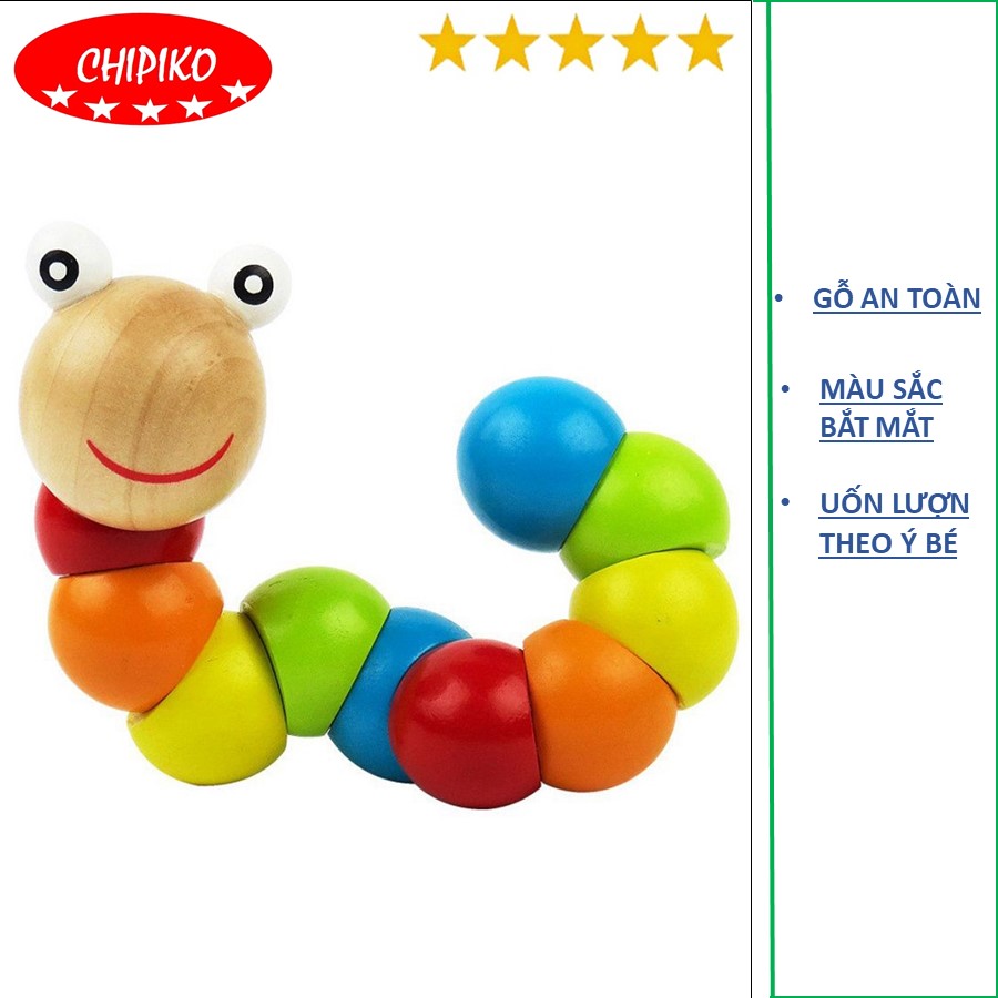 Đồ play deep wood bending plastic help baby to the color recognition and