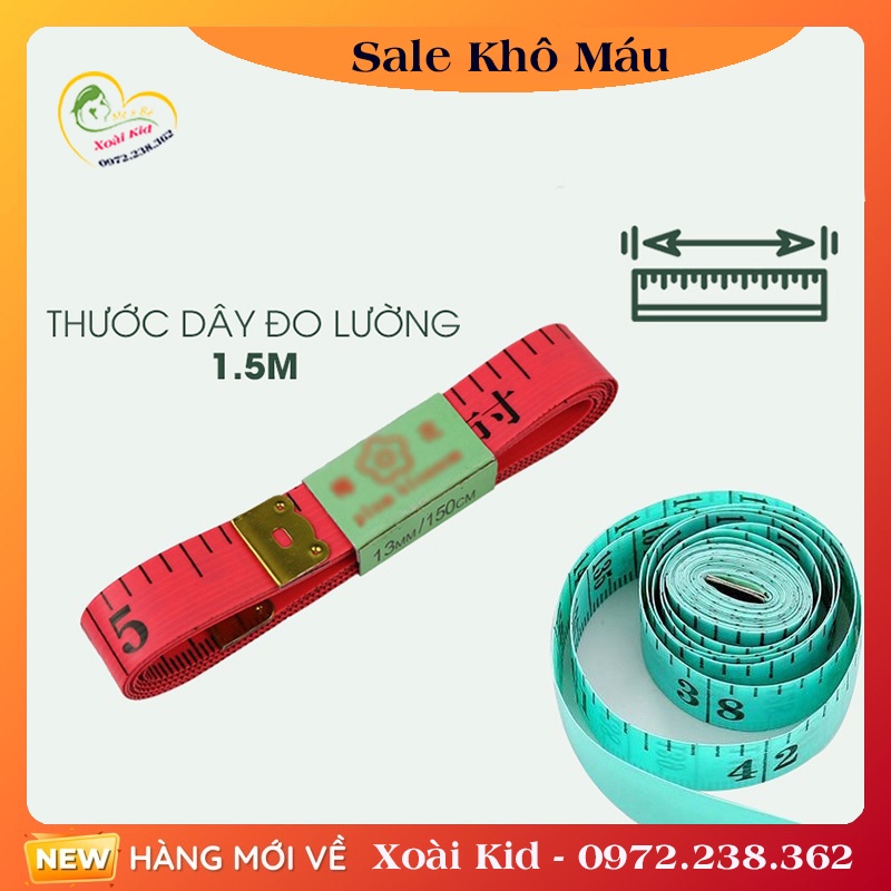 Thước dây đo 150cm - Thước dây may đồ, đo eo đầu bọc sắt