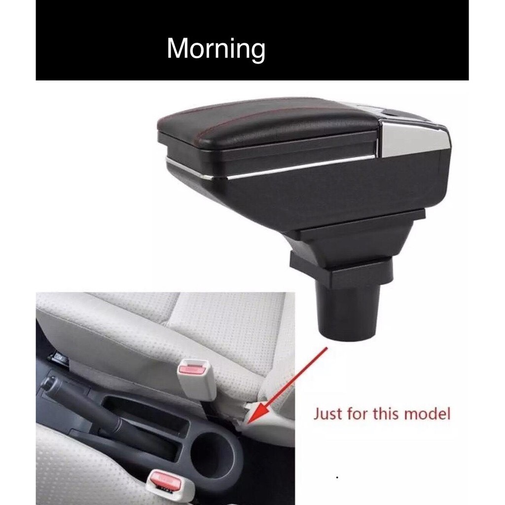 Hộp tỳ tay xe kia morning đời 2012 -2020 cao cấp tích hợp 7 cổng sạc usb