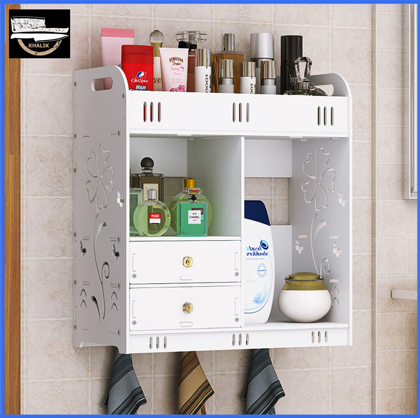 Kệ để đồ nhà tắm đa năng kệ để đồ treo tường không cần khoan đục - KHALIK KG-P01