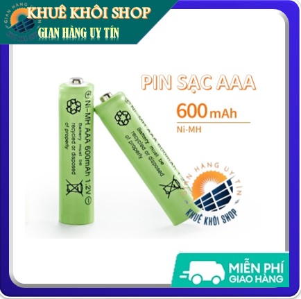Pin tiểu pin đũa sạc lại AAA Ni-Mh 600 mAh vỉ 4 viên cho điều khiển ti vi, điều hòa, đồng hồ để bàn