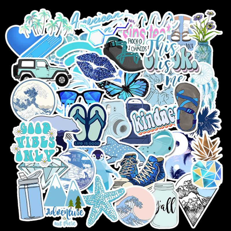 [HCM]Sticker BIỂN nhựa PVC không thấm nước dán nón bảo hiểm laptop điện thoại Vali xe Cực COOL #51