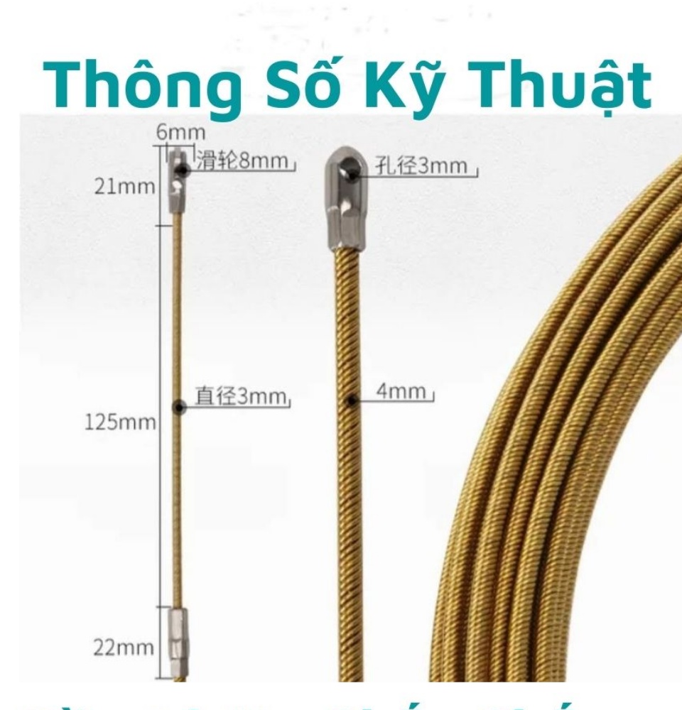 Dây mồi đầu bánh xe 3 lõi Goodtool cáp thép, cáp lụa, cáp nhựa 4mm