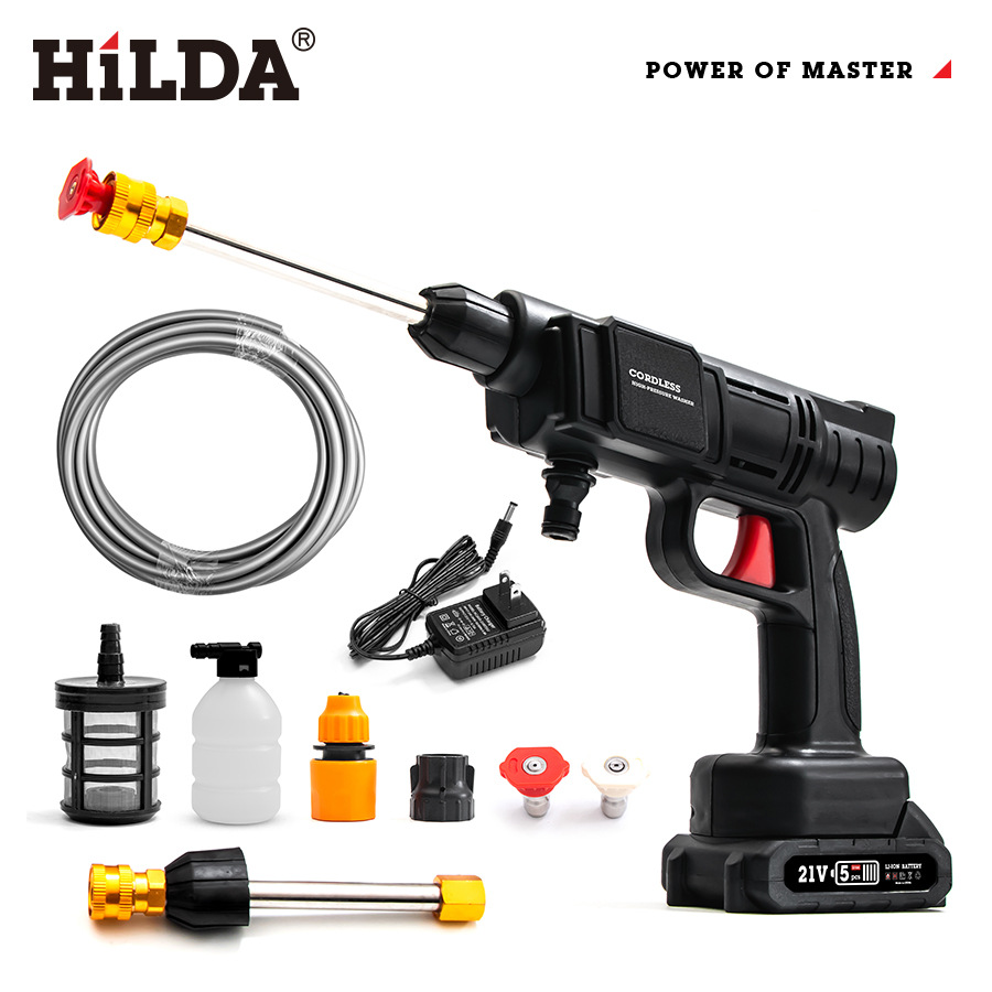 Máy rửa xe áp lực cao dùng pin cầm tay 600W, xịt rửa tăng áp cho ô tô xe máy xe đạp tưới cây rửa điều hòa