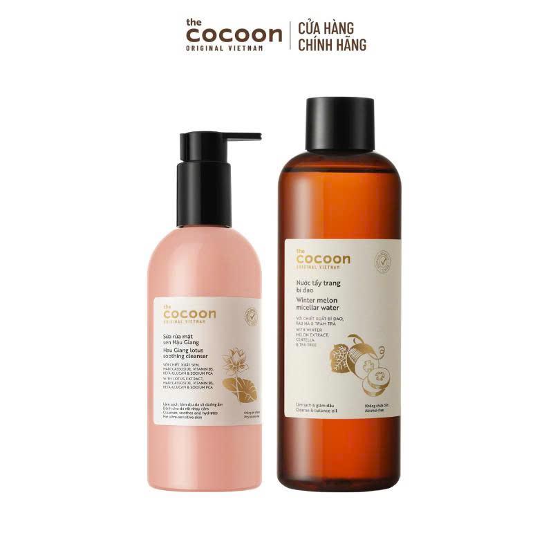 COMBO 1 - Bigsize Nước tẩy trang bí đao 500ml + Bigsize Sữa rửa mặt sen 310ml