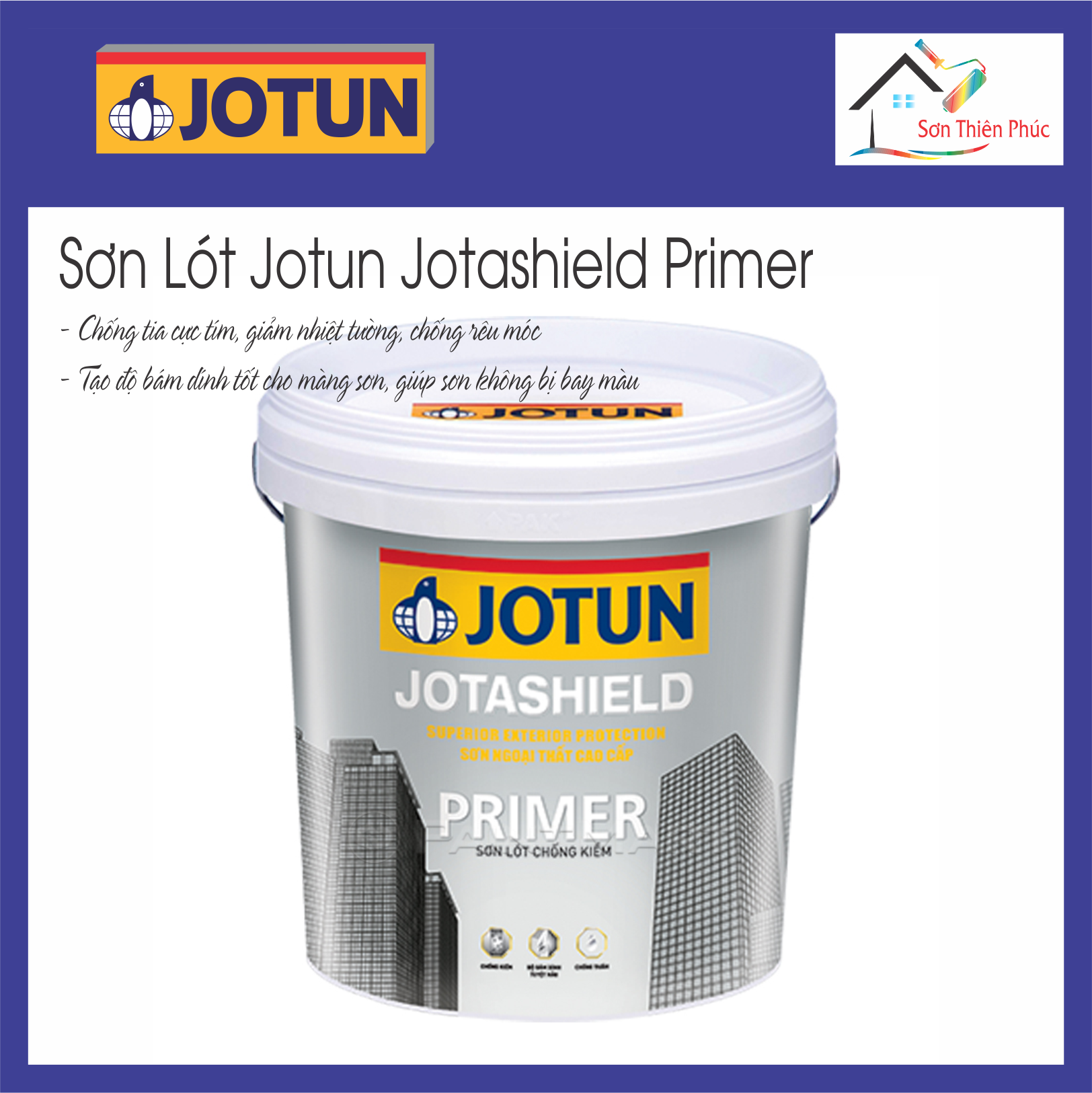 Sơn lót ngoại thất Jotun Jotashield Primer (chiết hũ 1lít). loại sơn lót cao cấp acrylic gốc nước