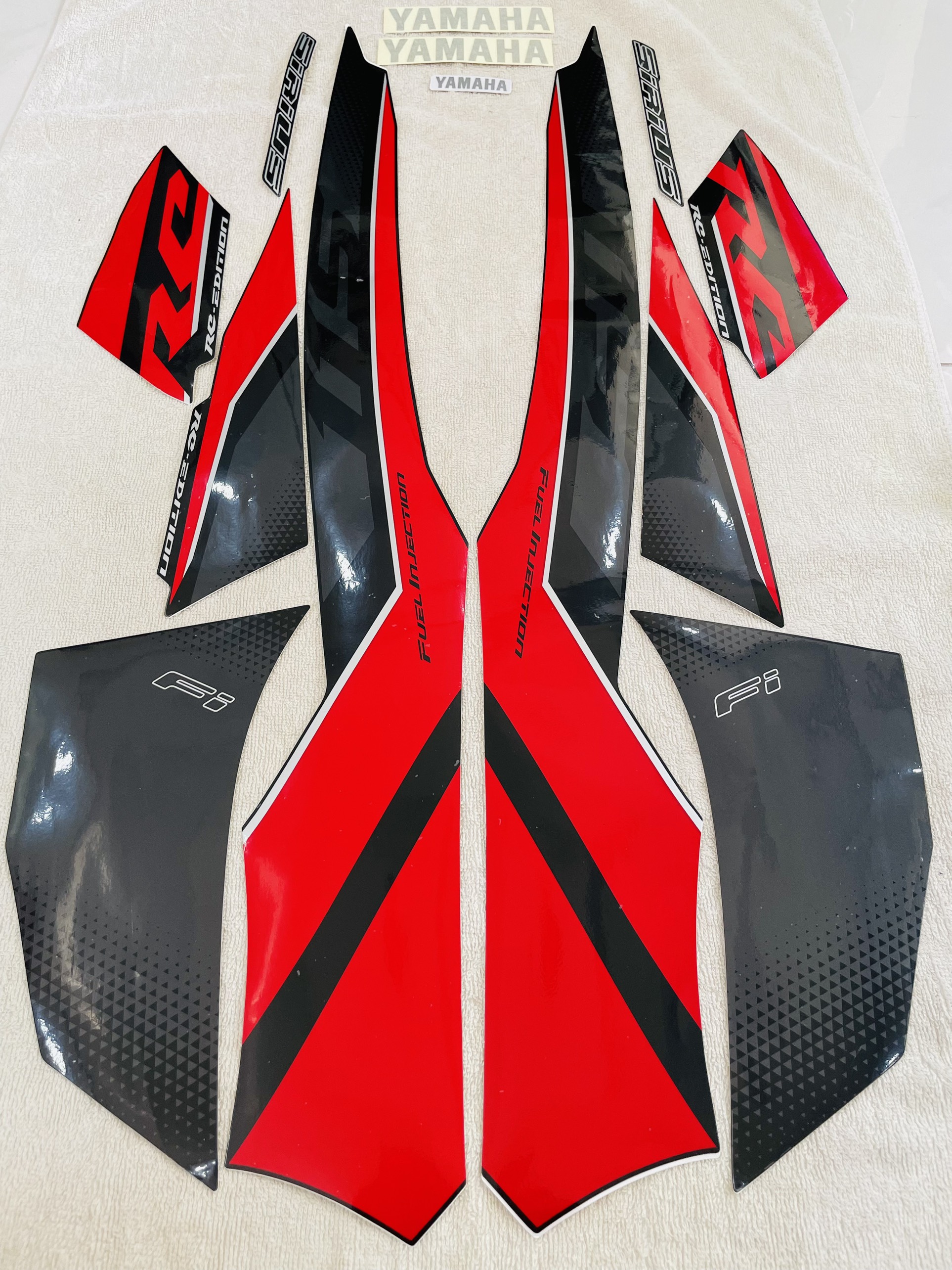 Bộ tem decal dán xe máy Yamaha Sirius RC Fi 115 màu đỏ đen zin thái siêu đẹp