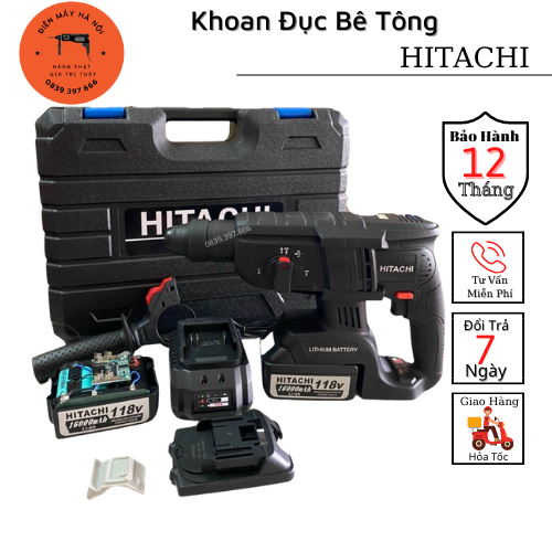 Máy khoan bê tông dùng pin hitachi 199v 3 chức năng khoan đục khoan bê tông hàng cao cấp