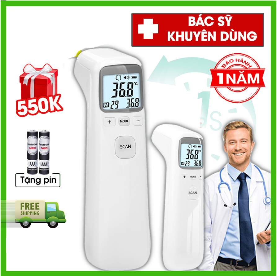 Nhiệt kế hồng ngoại ACHITA A18 không bức xạ điện tử an toàn, cảm biến Hyman chính xác, nhiệt kế điện tử bảo hành 6 tháng - Bobi Shop