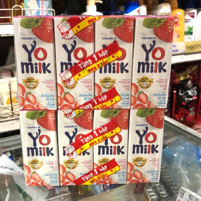 Sữa Chua Uống Yomilk Dâu Cam Lốc 4 Hộp x170ml