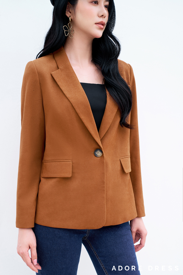 Blazer casual style da lộn 312bl1036 adoredress