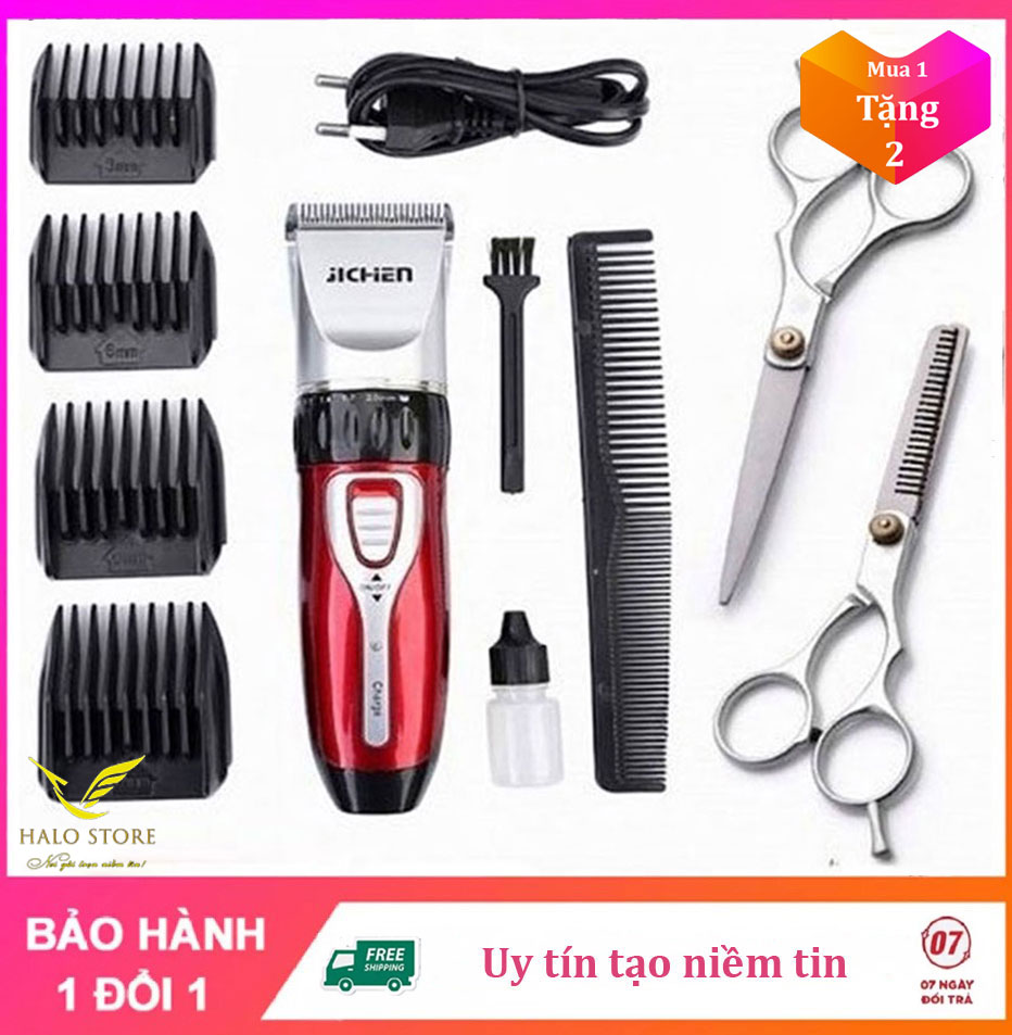 [CHÍNH HÃNG JICHEN] Tăng Đơ Cắt Tóc Trẻ Em, Hớt Tóc Bé Công Suất 3W An Toàn Tiện Lợi TẶNG Bộ Kéo Cắt Tỉa Gia Đình [BẢO HÀNH 3 THÁNG]