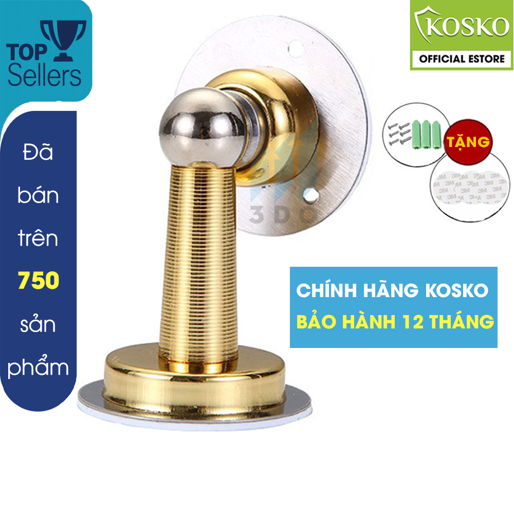 Chặn cửa chống va đập cao cấp KOSKO - inox 304 không gỉ - Không khoan đục - Sử dụng băng dính 3M - Nam châm hút cực mạnh - Bảo hành 12 tháng