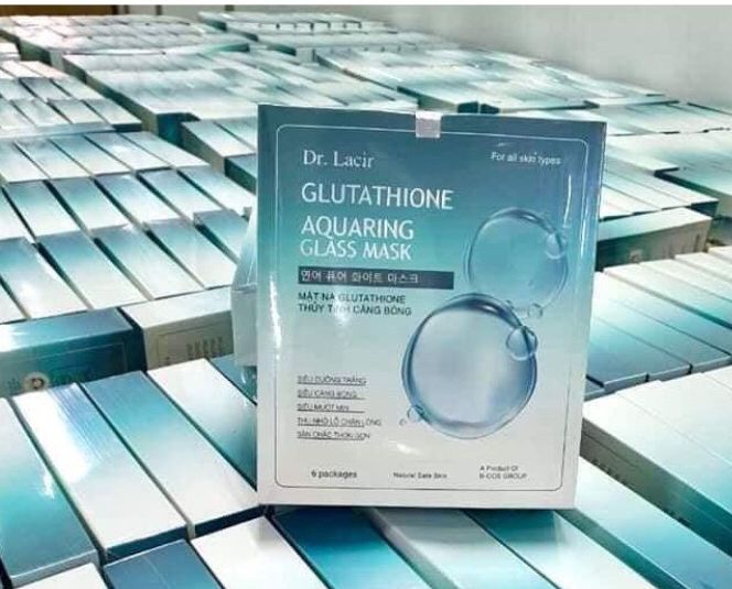 (Chính hãng) Mặt Nạ Thủy Tinh Glutathione  Dr Lacir (6 miếng) Căng Bóng Trắng Sáng/ mặt nạ thủy tinh dr lacir/ mặt nạ thủy tinh trong suốt