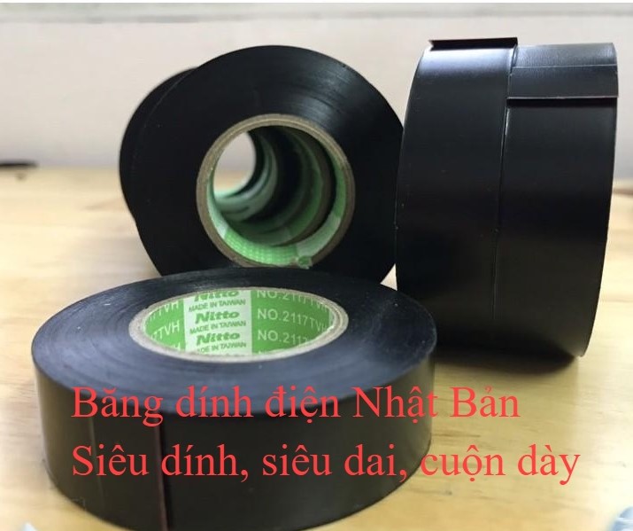 Băng dính điện màu đen, băng keo điện, băng keo Nano NITTO nhập khẩu Đài Loan, thương hiệu Nhật