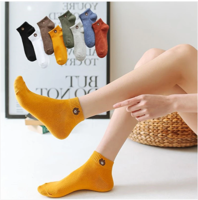 Set 10 đôi vớ gấu nữ cổ ngắn h150 tất vớ gấu 10 đôi thay đổi hằng ngày