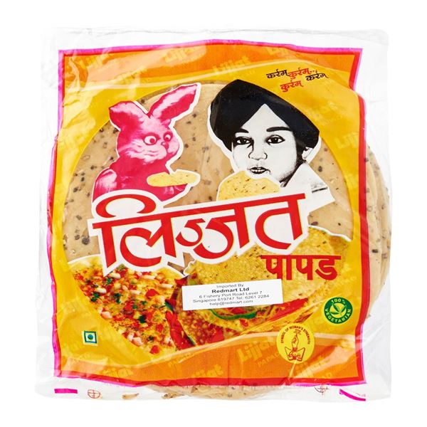 Ohh Lijjat Masala Papad 200G Bánh tráng papad Ấn Độ tẩm gia vị