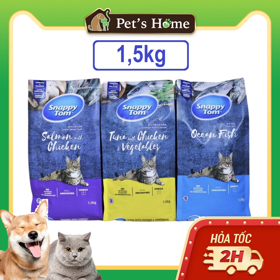 Hạt Snappy Tom cho mèo 1,5kg