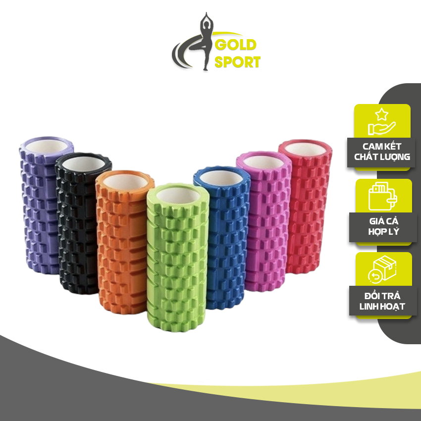 Con Lăn Yoga Massage Giãn Cơ Foam Roller Cao Cấp GS11 Thiết Kế Mặt Gai Ống Trụ Lăn Xốp Thể Thao Tập Gym, Yoga Tại Nhà - GOLD SPORT