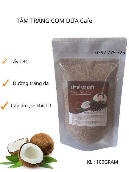 Tẩy tế bào chết cơm dừa cafe gói 100gram