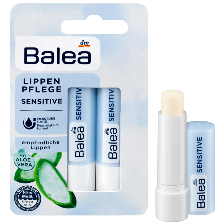 Son dưỡng môi Balea Sensitive không màu thỏi đôi, 4.8g