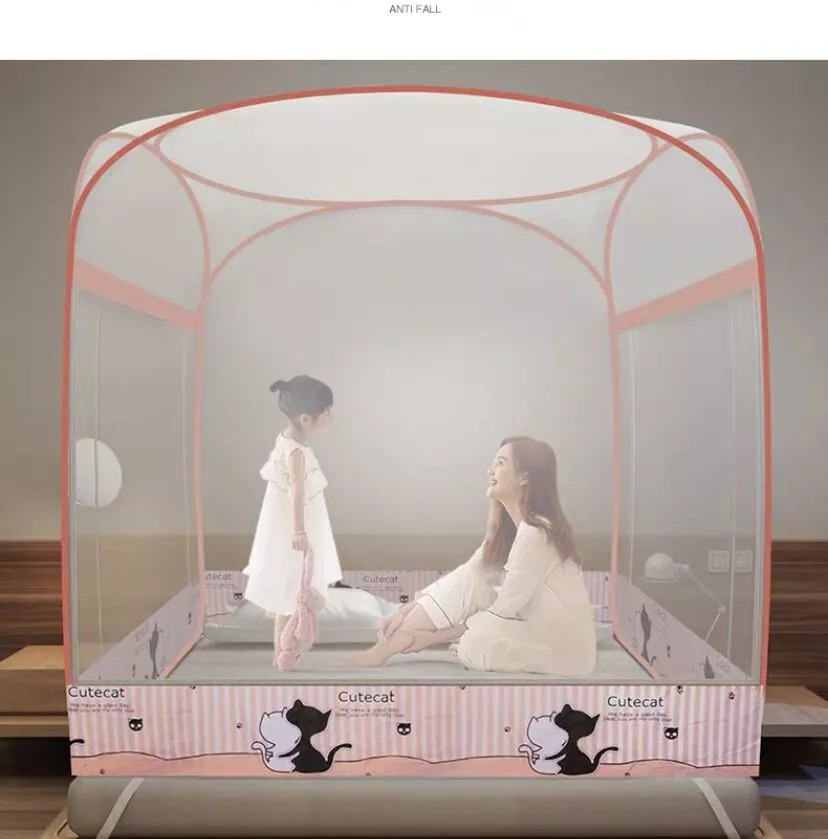 Mùng ngủ.mùng xếp gọn thông minh 1m8x2m màn ngủ chụp tự bung sợi thép siêu to mùng xếp gấp gọn tiện lợi màn chụp gấp gọn đỉnh vuông chân viền- mùng tự bung - màn phòng ngủ