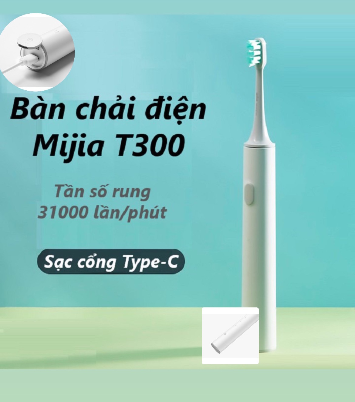 Bàn chải điện xiaomi mijia t300 - bàn chải đánh răng mijia t300