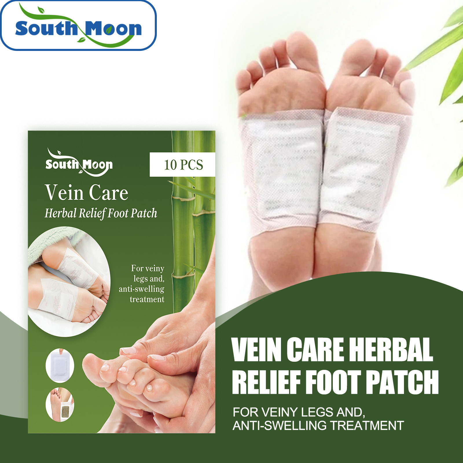 South Moon Intravenous Nursing Foot Patch Earthworm Leg Green Tendon Bulge Swelling Massage Body Care Foot Patch