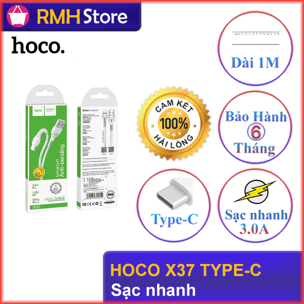 Cáp sạc x37 type-c - màu trắng