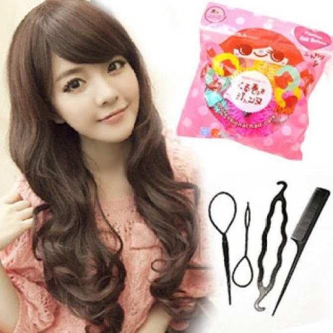 Giá trung thu combo 8 lô uốn tóc không dùng nhiệt + bộ 4 dụng cụ tạo kiểu tóc