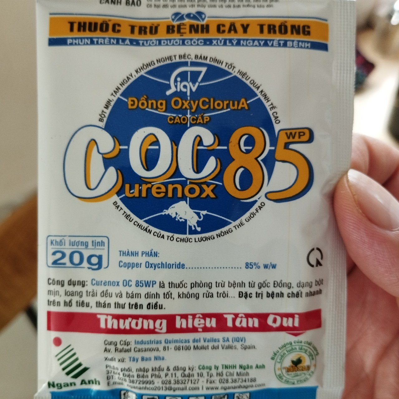 Coc 85 wp Thuốc trừ bệnh cây trồng Coc 85wp gói 20g, thuốc trị nấm bệnh và vi khuẩn gốc đồng