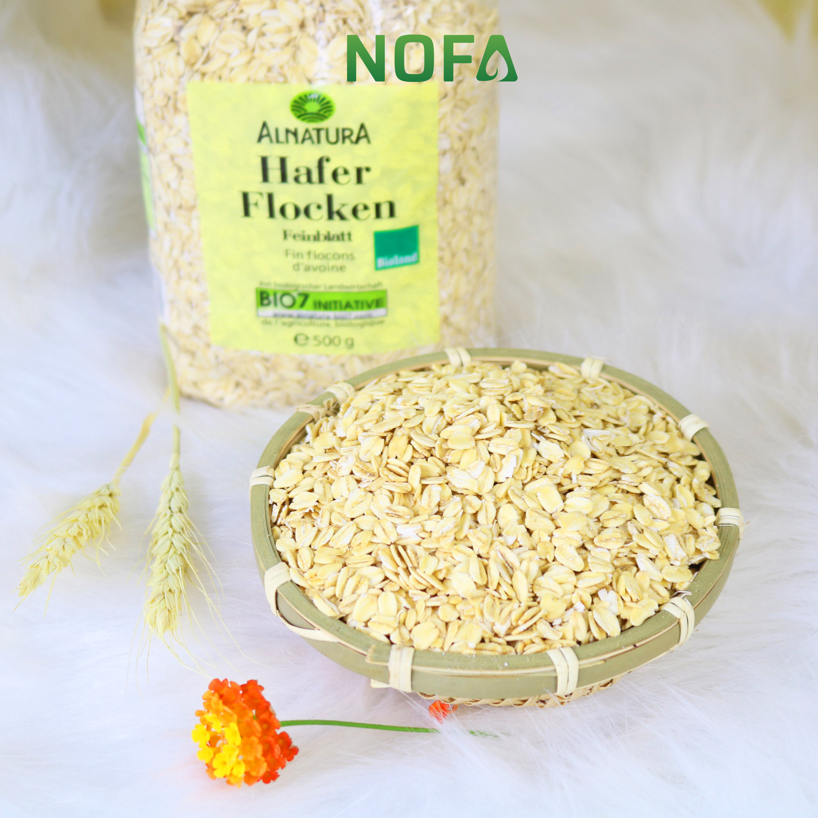 Yến mạch tươi hỗ trợ giảm cân ăn kiêng Nofa, bữa sáng tiện lợi 5 phút ăn liền Hafer Flocken Nhập khẩu Đức.