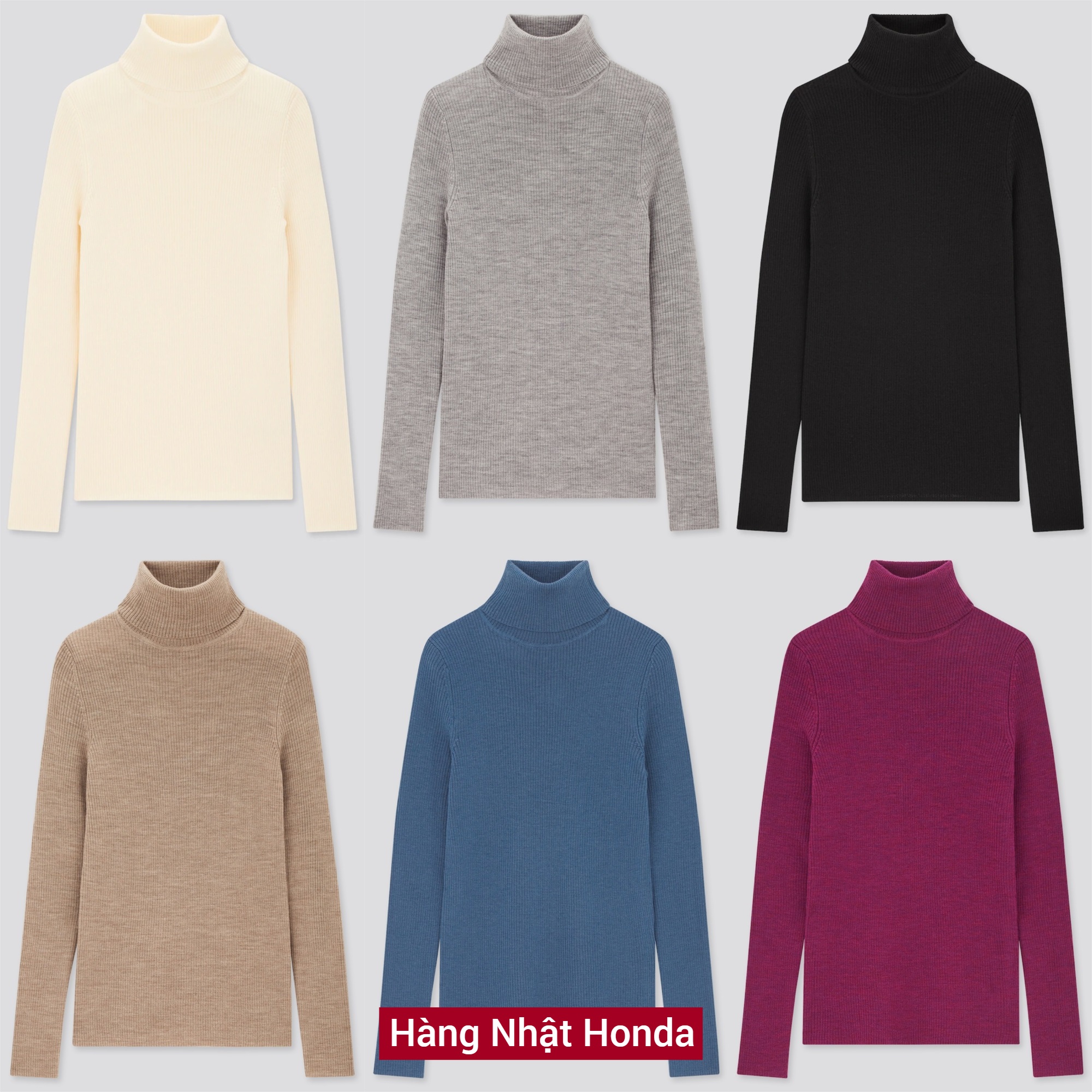 Áo len cổ lọ siêu mịn merino nữ - tag nhật
