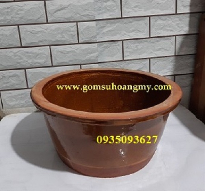 [HCM]Thau chậu đựng nước sành sứ  17*35 cm