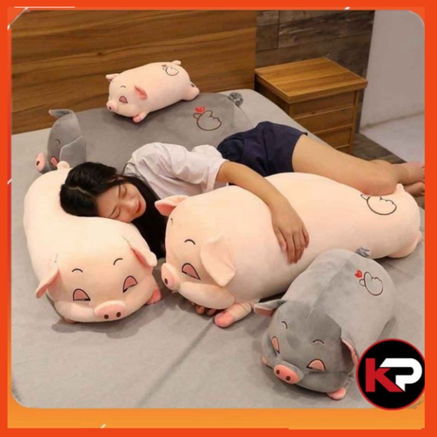 Gấu Bông Heo Lim Dim-Heo Đờ Đẫn Cute Mắt Híp Mềm Mịn-Heo Bông Lười Kích Thước 40-80 cm Dễ Thương đáng yêu vải co giãn 4 chiều