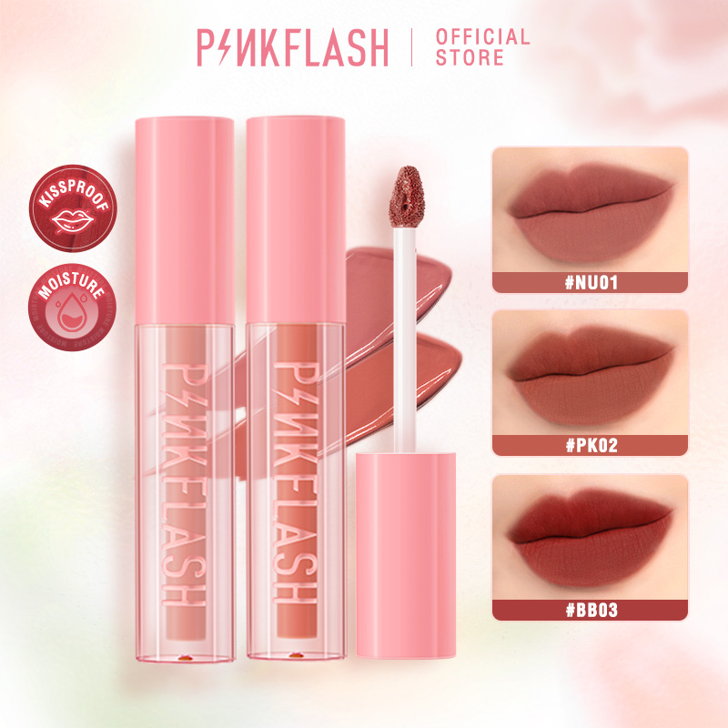 Son kem nhung lì dạng lỏng pinkflash siêu bền màu 30g
