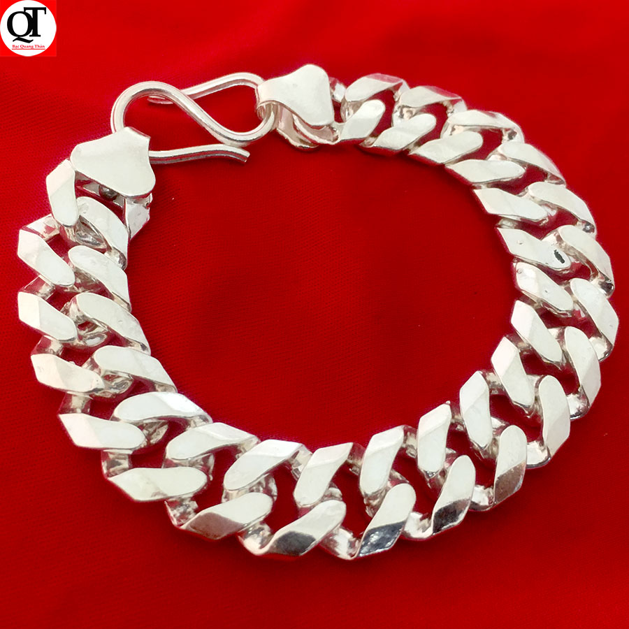 Vòng đeo tay nam bạc, lắc tay nam Bạc Quang Thản kiểu mắt đơn đặc độ dài từ 18-20cm trong lượng có nhiều loại chất liệu bạc ta không xi mạ -BTLTN7