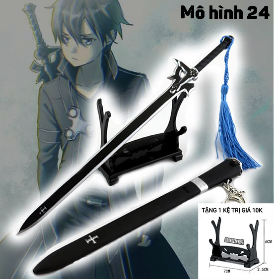 [THÉP 100%] Mô hình móc khóa Kirito Sword art Online Thanh Kiếm Elucidator mạnh trong Anime SAO Kazu