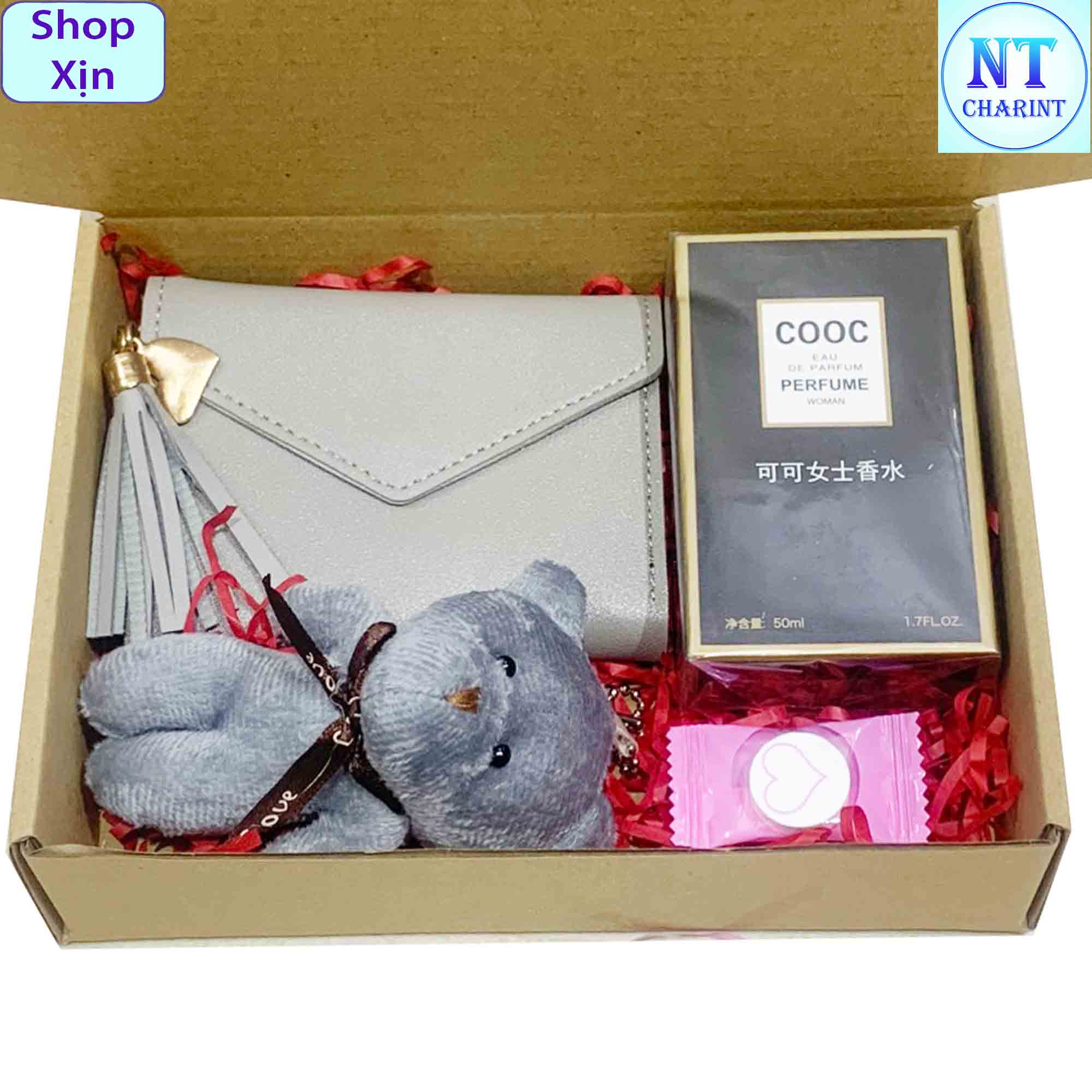 Women clutch handbag mini fresh fragrance French perfume purse with small bouquets and practical compressed towel birthday holiday gifts set - 5