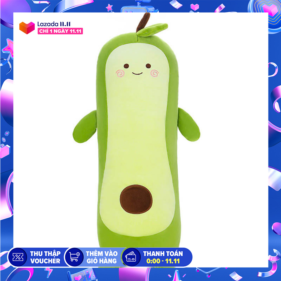 [HCM]Gấu Bông Trái Cây Gối Ôm Hình Trái Bơ Dài Siêu Mịn Tiện 2 size