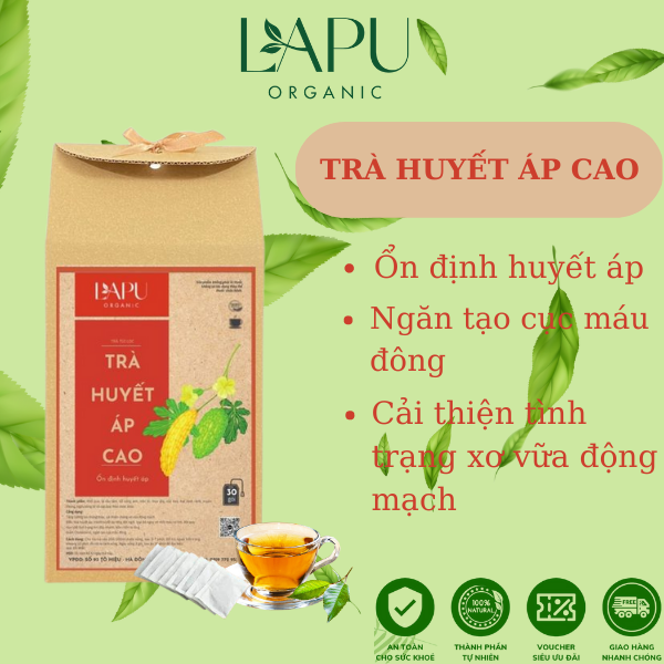 Trà huyết áp cao lapu organic, giúp ổn định huyết áp, tránh tăng huyết áp đột ngột