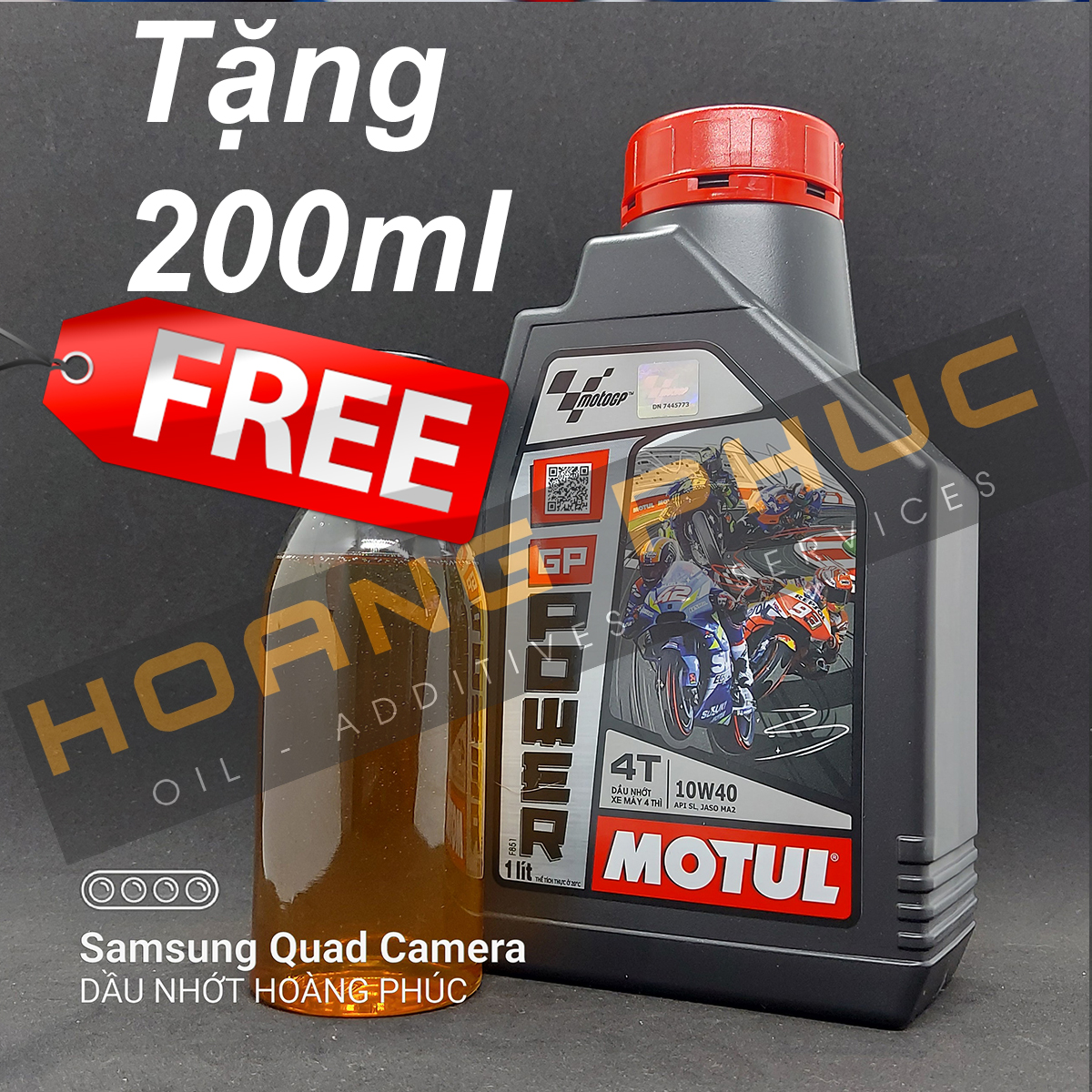 [HCM] [QUÀ TẶNG] Nhớt MOTUL GP POWER 10W40, tặng 200ml cho dòng xe HONDA Winner, Sonic, CB, CBR150