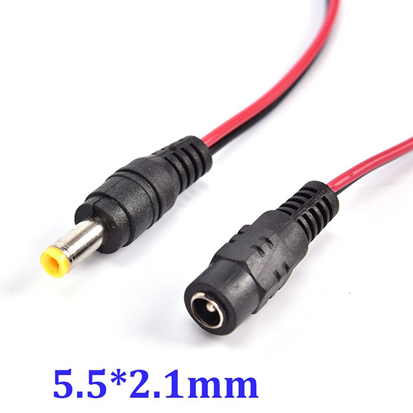 Dây DC Nguồn, jack nguồn, lõi đồng, kích thước jack 5.5*2.1mm; đầu cái, đầu đực