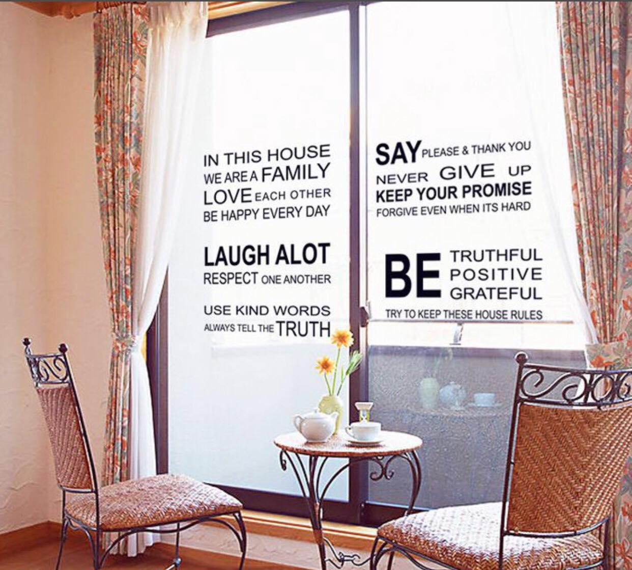 Decal dán tường mẫu chữ phong cách trang trí