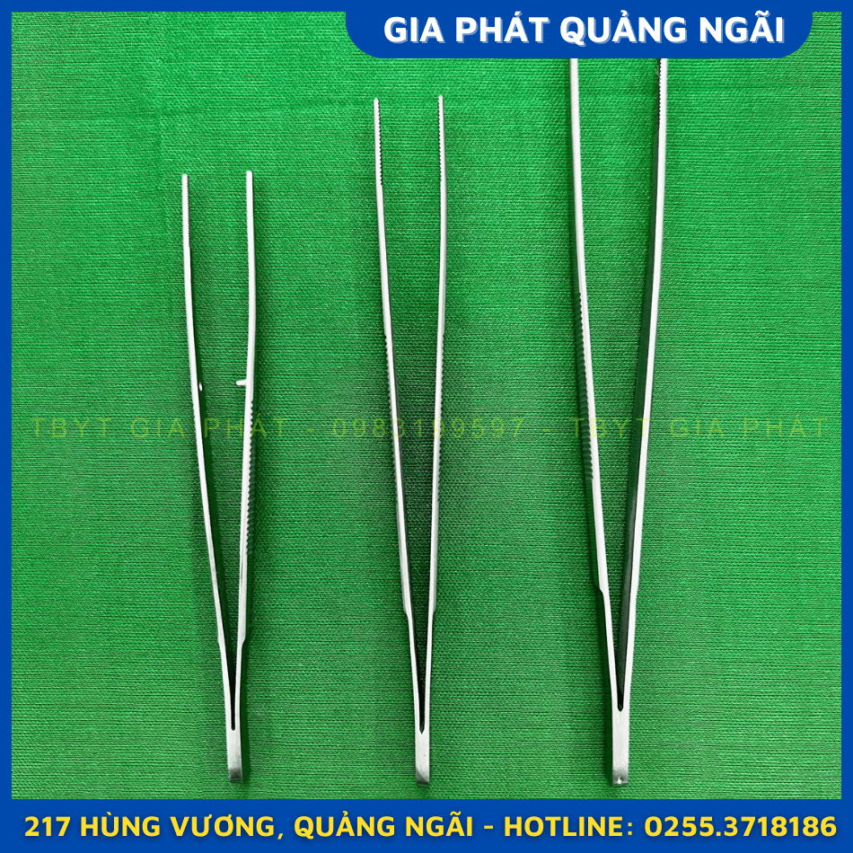Kẹp phẫu tích không mấu nhíp nỉa 12-14-16cm inox pakistan