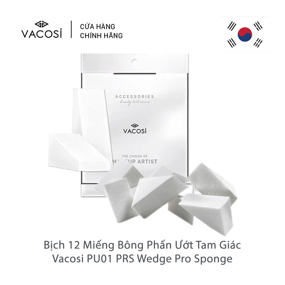 [HCM] Bịch 12 Miếng Bông Phấn Ướt Tam Giác Vacosi PU01 PRS Wedge Pro Sponge