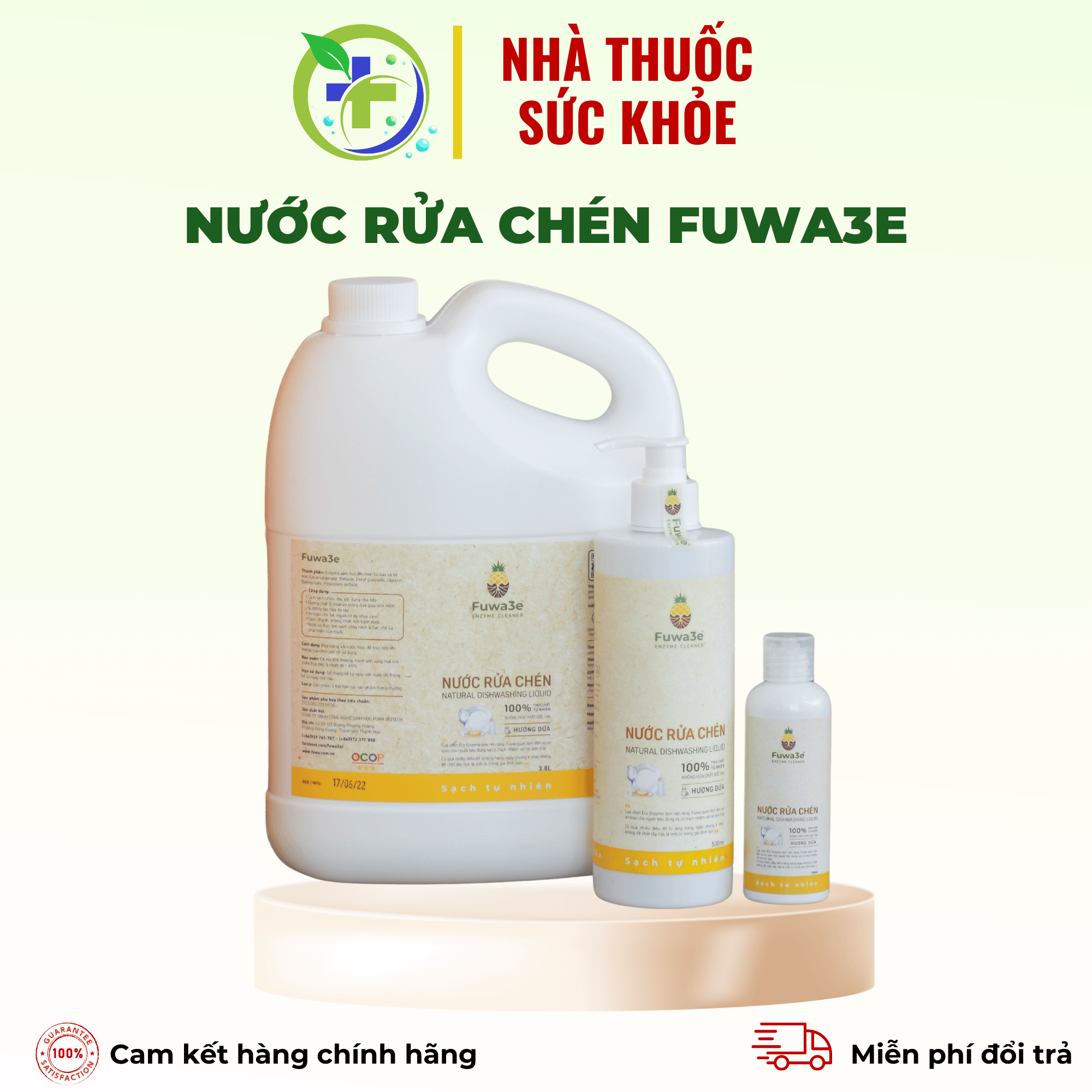 [10 Liter Can] Fuwa3E Dishwashing Liquid - Removes All Kitchen Stains, Gentle on Hands, Safe for Pregnant Women and Children