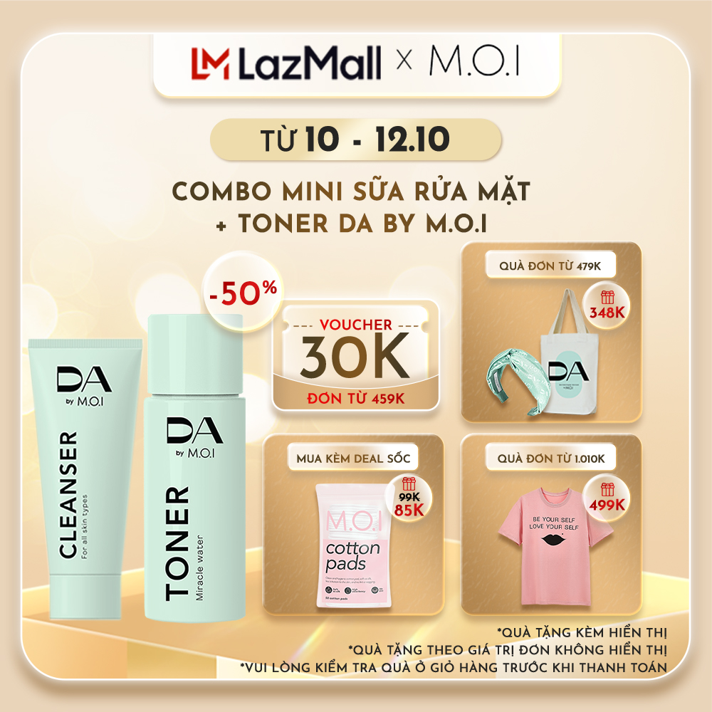 Combo mini sữa rửa mặt và toner da by moi