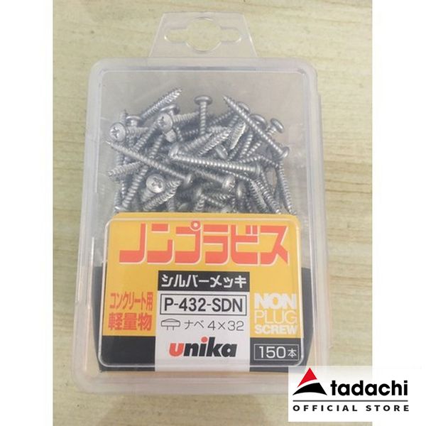 Ốc vít bắt tường, bê tông 4.0x32mm đầu tròn Unika P-432-SDN